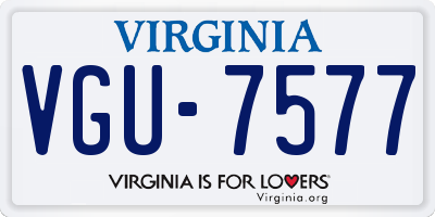 VA license plate VGU7577