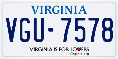 VA license plate VGU7578