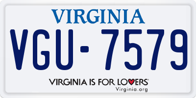 VA license plate VGU7579