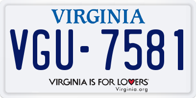 VA license plate VGU7581