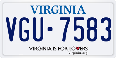 VA license plate VGU7583