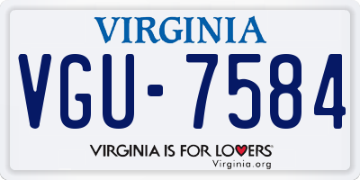 VA license plate VGU7584