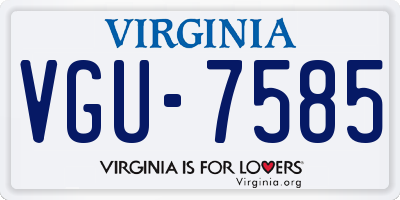 VA license plate VGU7585