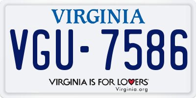 VA license plate VGU7586