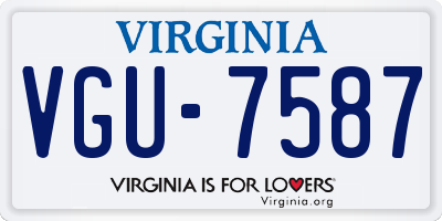 VA license plate VGU7587