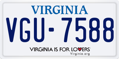 VA license plate VGU7588