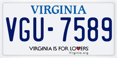 VA license plate VGU7589