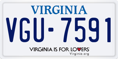 VA license plate VGU7591
