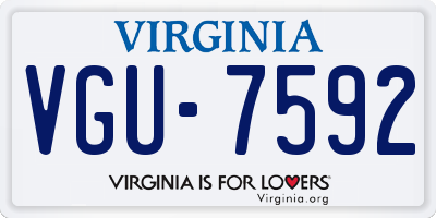 VA license plate VGU7592