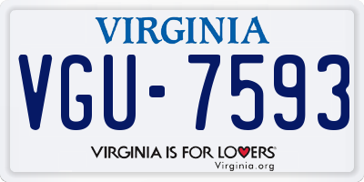 VA license plate VGU7593