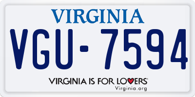 VA license plate VGU7594