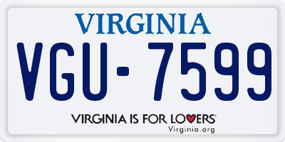 VA license plate VGU7599