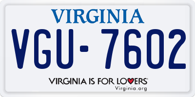 VA license plate VGU7602