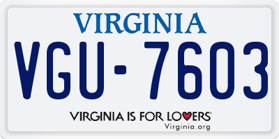 VA license plate VGU7603