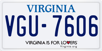 VA license plate VGU7606