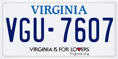 VA license plate VGU7607