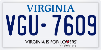 VA license plate VGU7609