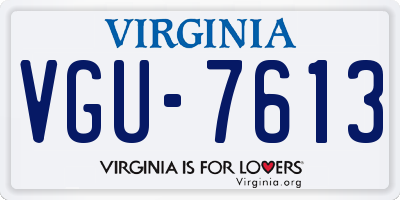 VA license plate VGU7613