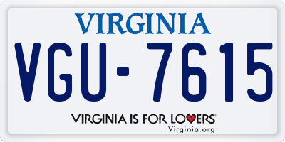 VA license plate VGU7615
