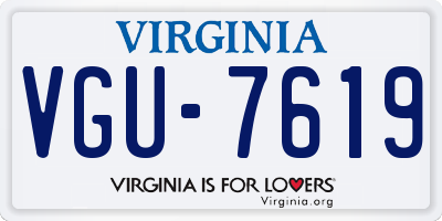 VA license plate VGU7619
