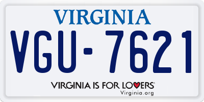VA license plate VGU7621