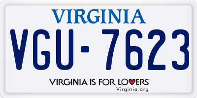 VA license plate VGU7623