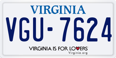 VA license plate VGU7624
