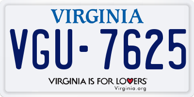 VA license plate VGU7625