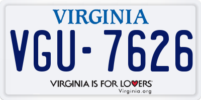 VA license plate VGU7626