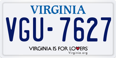 VA license plate VGU7627