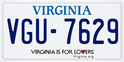 VA license plate VGU7629