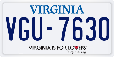 VA license plate VGU7630
