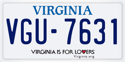 VA license plate VGU7631