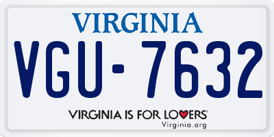 VA license plate VGU7632