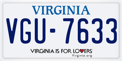 VA license plate VGU7633