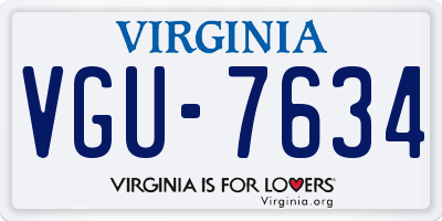 VA license plate VGU7634