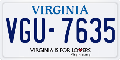 VA license plate VGU7635
