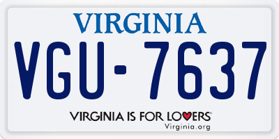VA license plate VGU7637