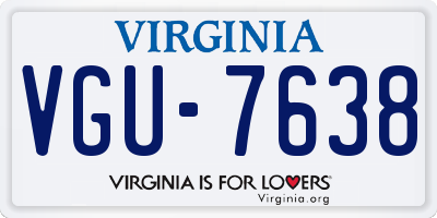 VA license plate VGU7638