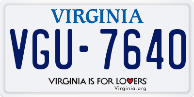 VA license plate VGU7640