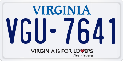 VA license plate VGU7641