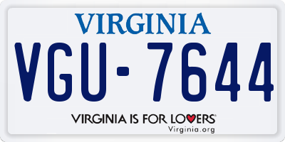 VA license plate VGU7644