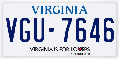 VA license plate VGU7646