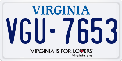 VA license plate VGU7653
