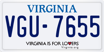 VA license plate VGU7655