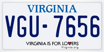 VA license plate VGU7656