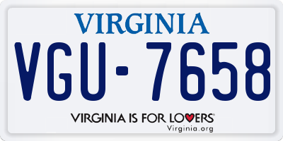 VA license plate VGU7658