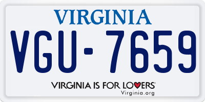 VA license plate VGU7659