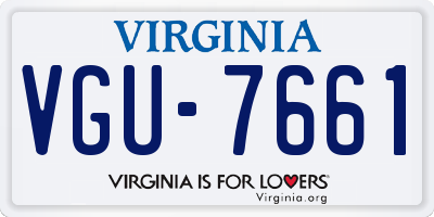 VA license plate VGU7661