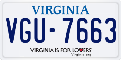 VA license plate VGU7663